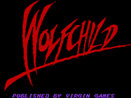 Wolfchild title screen for Sega Master System